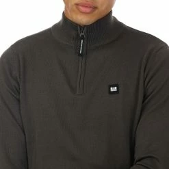 Men's Weekend Offender Vandium 1/4 Zip Knit in Charcoal -Goodwin Smith 0578e8a38ddd445e94ab3cb1cc3636ab