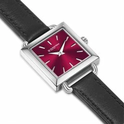 Glanzstücke München Female Quartz Silver Genuine Leather Black Watch -Goodwin Smith 08de24d9f0634c1fa05f502d9ff5e5f8