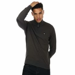 Men's Weekend Offender Vandium 1/4 Zip Knit in Charcoal -Goodwin Smith 1ceb8756ad2b4604914cf6803d5d0754