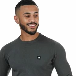 Men's Weekend Offender Silver Cotton Crew Knit in Charcoal -Goodwin Smith 1d4ca762fb4743c79f88c7d865ef41c4