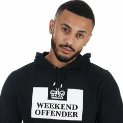 Men's Weekend Offender Garrison Logo Hoody in Navy -Goodwin Smith 221ed71f69af4644a113531f63ea3ffc