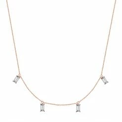 Necklace sterling silver rose gold zirconia white Glanzstücke München