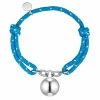Bracelet stainless steel textile (light blue) Glanzstücke München - Silver