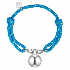 Bracelet stainless steel textile (light blue) Glanzstücke München - Silver