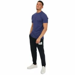 Men's Weekend Offender Kingston Badge T-Shirt in Blue -Goodwin Smith 3b18388b71d64db1a95232287bba44f9