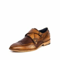 Goodwin Smith MENS LEON TAN INTERWOVEN MONK STRAP -Goodwin Smith 3f8df0bfb0c1412284e58c5ae28b7de7