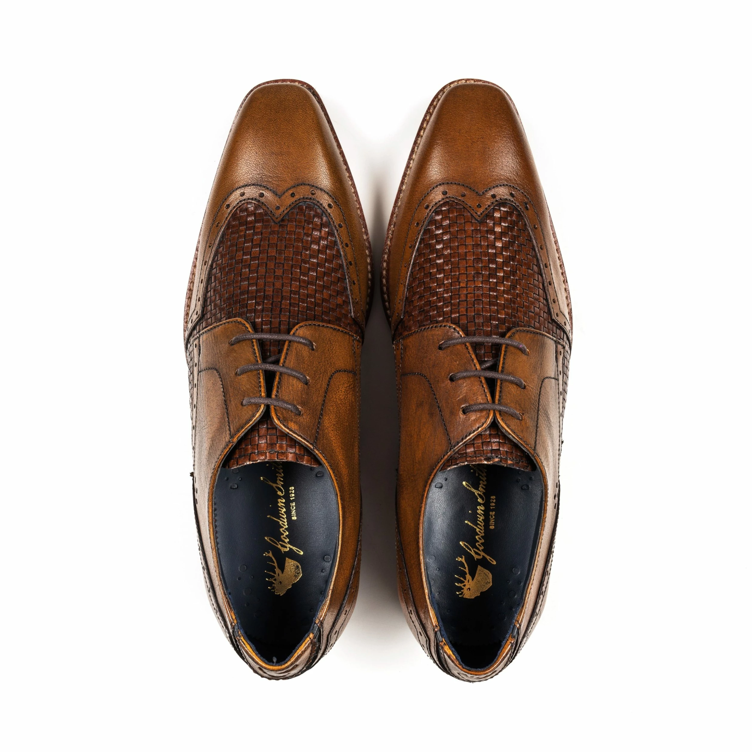 Goodwin Smith MENS MARCUS TAN INTERWOVEN DERBY 5 Goodwin Smith MENS MARCUS TAN INTERWOVEN DERBY - Image 3