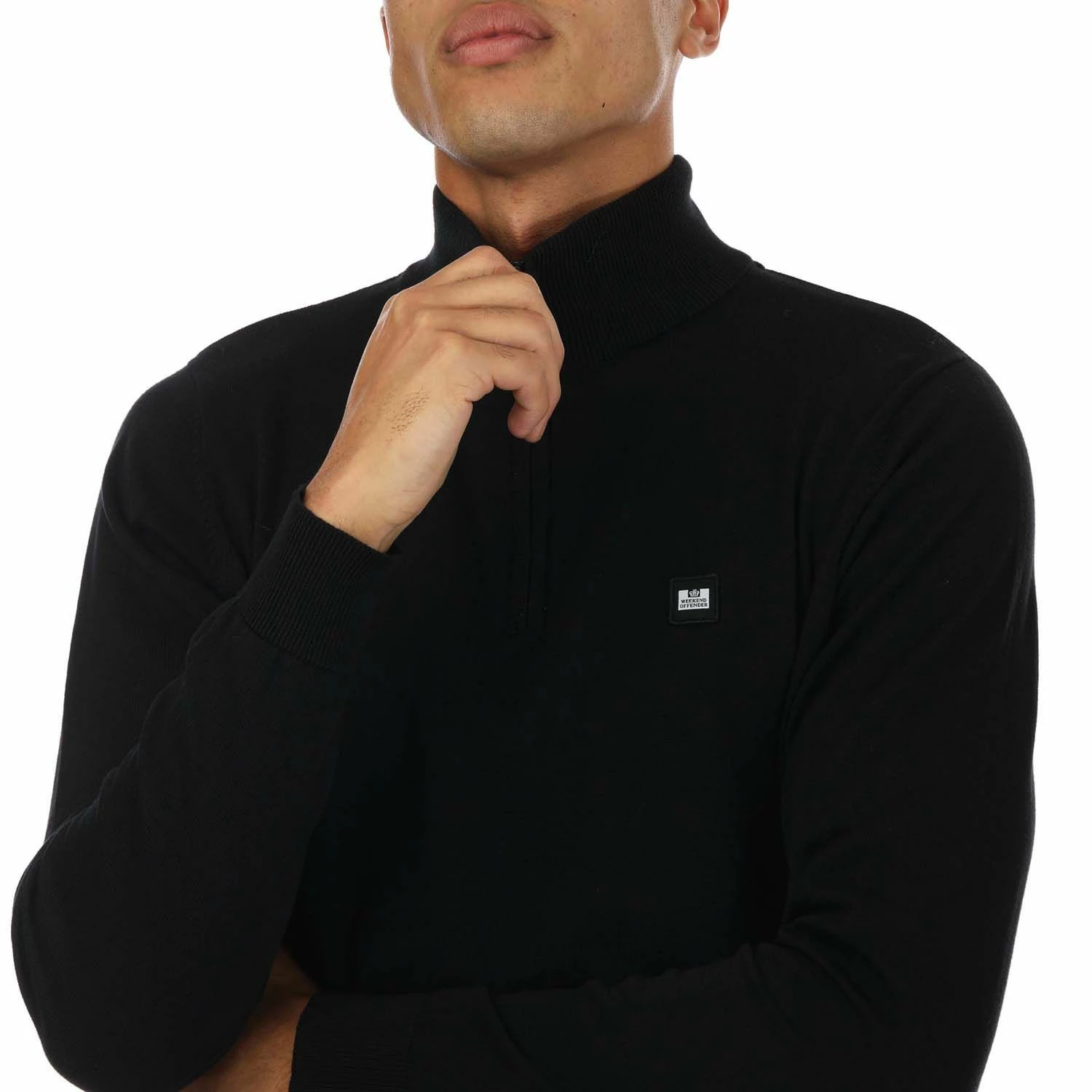 Men's Weekend Offender Vandium 1/4 Zip Knit in Black 8 Men's Weekend Offender Vandium 1/4 Zip Knit in Black - Image 6