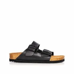 Goodwin Smith UNISEX HIBISCUS BLACK CORK SANDAL -Goodwin Smith 5579a60b30204e1884fba50d803f0c34