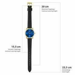 Female Quartz watch yellow gold Genuine leather bl ack Glanzstücke München - Black -Goodwin Smith 56b1e64c107342a5a704a9e4533567db