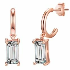 Hoop earring sterling silver rose gold zirconia white Glanzstücke München