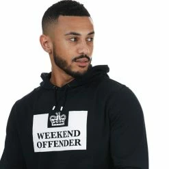 Men's Weekend Offender Garrison Logo Hoody in Navy -Goodwin Smith 608acda73e1c49479612278cf0bd9efc
