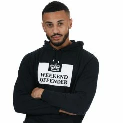 Men's Weekend Offender Garrison Logo Hoody in Navy -Goodwin Smith 6503a009e79c4d9383166825fd346f90
