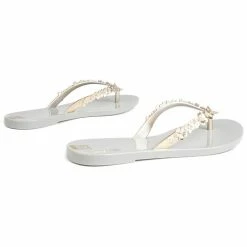Zaxy Flower Shine Thong Sandals - Green -Goodwin Smith 651dbce6ec154b80b0bd883639b4bfc3