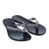 Women's Zaxy Flower Shine Thong Flip Flops in Black -Goodwin Smith 69ac8ba808204001bd4567fa87b1349f