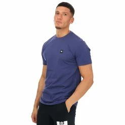 Men's Weekend Offender Kingston Badge T-Shirt in Blue -Goodwin Smith 6a83a3f39a8b424e9d16317f890514bb
