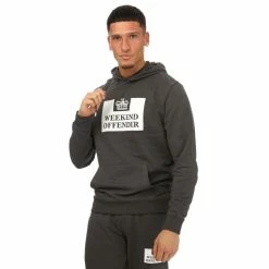 Men's Weekend Offender Logo Hoodie in Charcoal