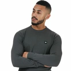 Men's Weekend Offender Silver Cotton Crew Knit in Charcoal -Goodwin Smith 77ff9ad0a3d34601bd62223cc5f7d402