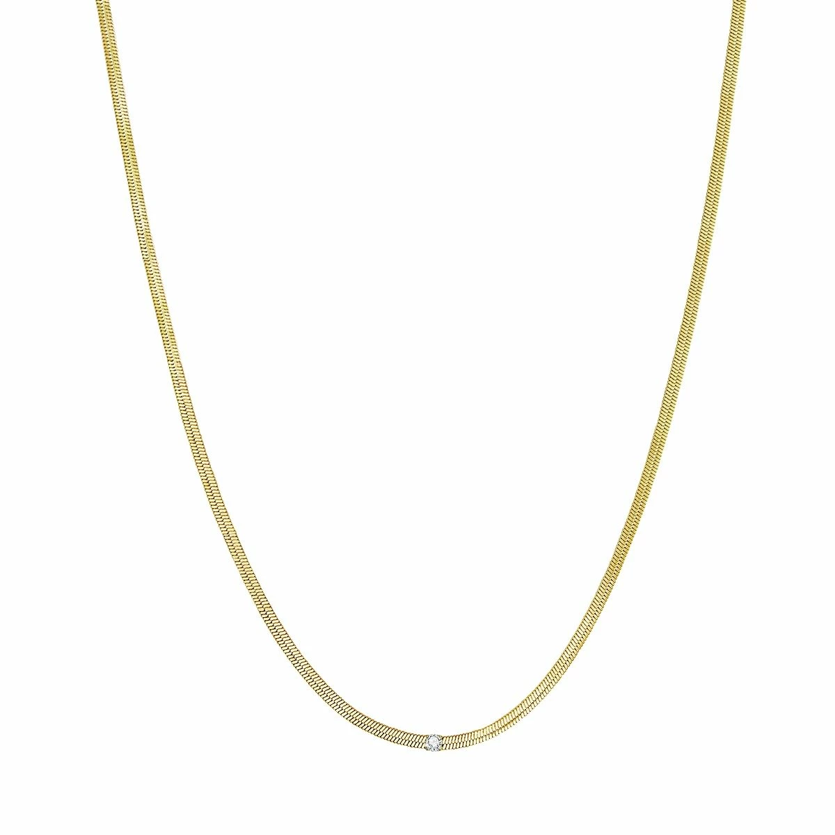Necklace sterling silver yellow gold zirconia white Glanzstücke München 3 Necklace sterling silver yellow gold zirconia white Glanzstücke München