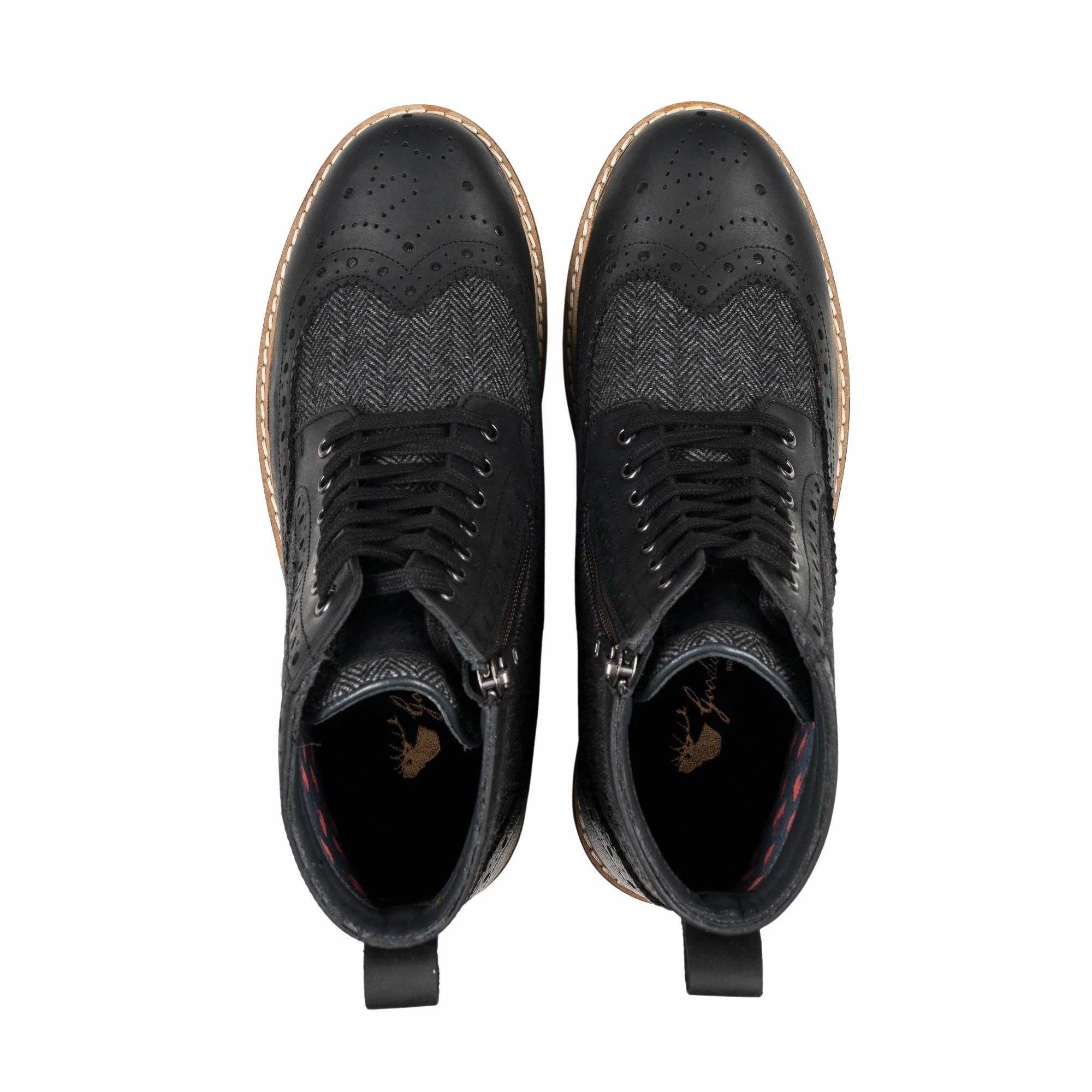 Goodwin Smith MENS SHERWOOD BLACK HERRINGBONE BOOT 7 Goodwin Smith MENS SHERWOOD BLACK HERRINGBONE BOOT - Image 5