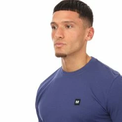 Men's Weekend Offender Kingston Badge T-Shirt in Blue -Goodwin Smith 8885d2e61c5240d2934a3fceec09437d