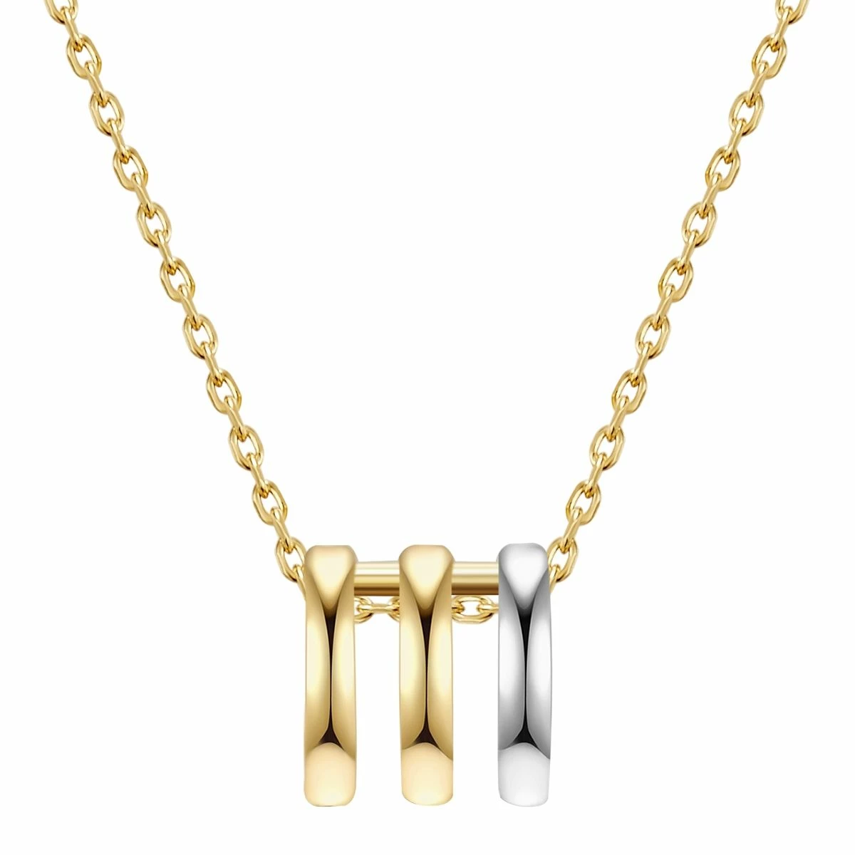 Necklace sterling silver bicolor Glanzstücke München - Silver & Gold 3 Necklace sterling silver bicolor Glanzstücke München - Silver & Gold