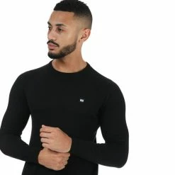 Men's Weekend Offender Silver Cotton Crew Knit in Black -Goodwin Smith a1f30fabbc624e479cb8c5117a41d8af