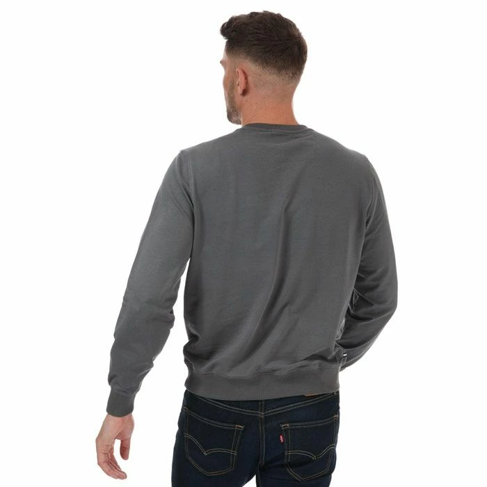 Men's Weekend Offender Dustin Checked Crew Sweat in Charcoal 4 Men's Weekend Offender Dustin Checked Crew Sweat in Charcoal - Image 2