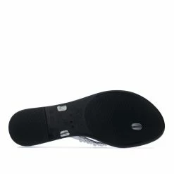 Women's Zaxy Flower Shine Thong Flip Flops in Black -Goodwin Smith a40b989aec8e4403b3a0c8356656b837