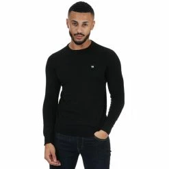 Men's Weekend Offender Silver Cotton Crew Knit in Black