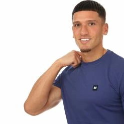 Men's Weekend Offender Kingston Badge T-Shirt in Blue -Goodwin Smith abd55091a8364945b0552878c941be8b