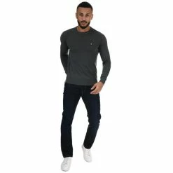Men's Weekend Offender Silver Cotton Crew Knit in Charcoal -Goodwin Smith b4605f8d3d1a4c20917cb2540dbcafe7