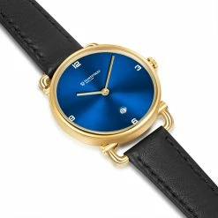 Female Quartz watch yellow gold Genuine leather bl ack Glanzstücke München - Black -Goodwin Smith b6dce08c69fc429a96659cac13832709