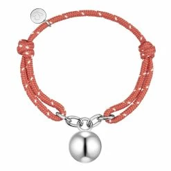 Bracelet stainless steel textile (coral) Glanzstücke München - Silver