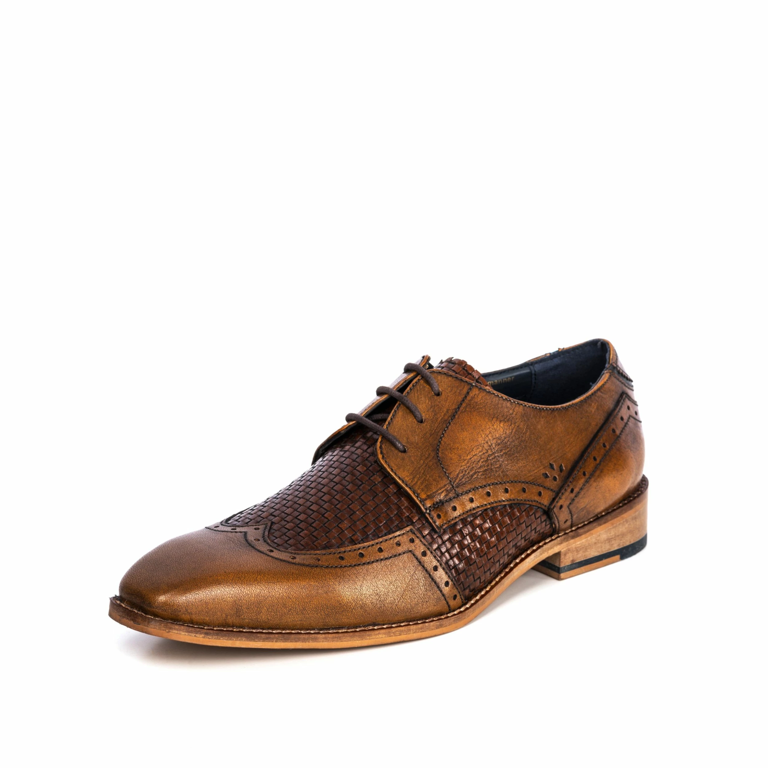 Goodwin Smith MENS MARCUS TAN INTERWOVEN DERBY 4 Goodwin Smith MENS MARCUS TAN INTERWOVEN DERBY - Image 2