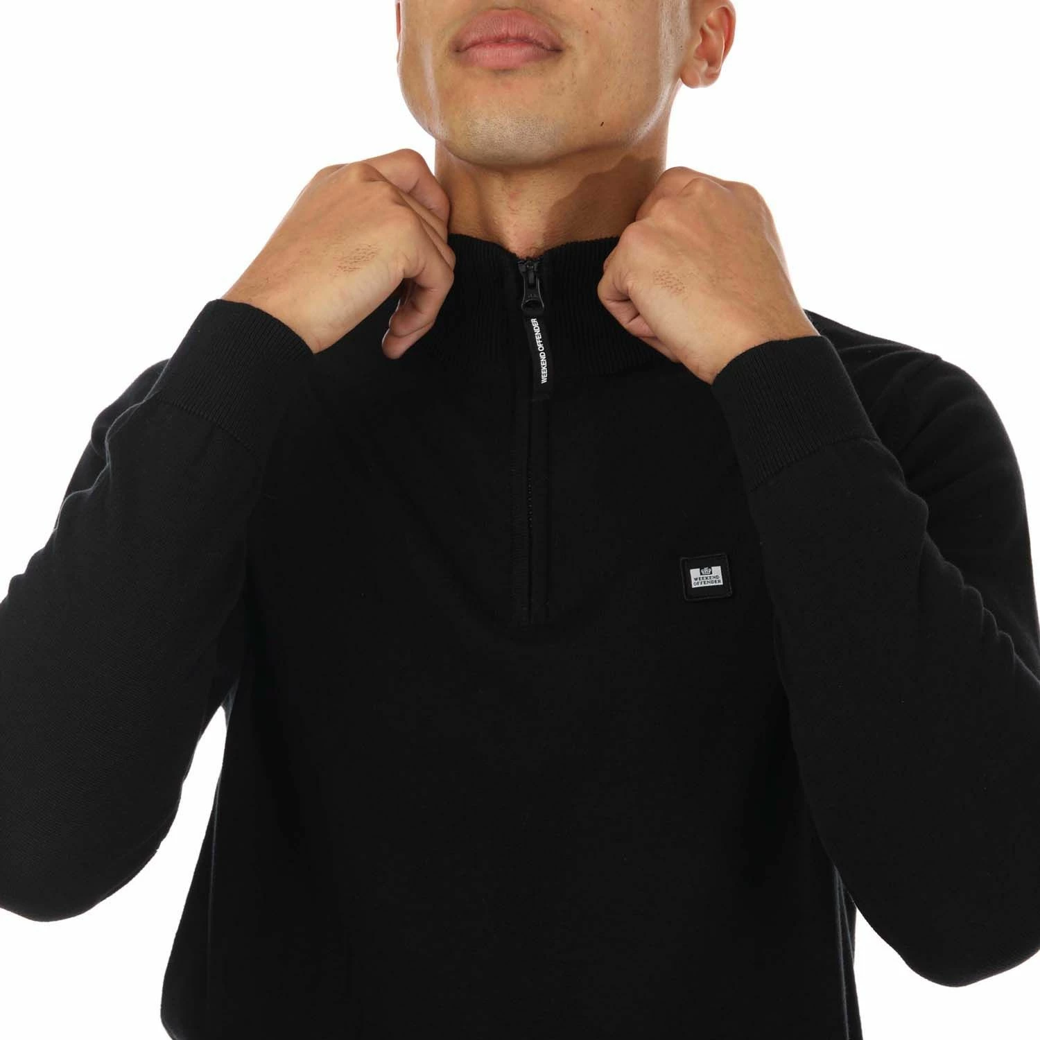 Men's Weekend Offender Vandium 1/4 Zip Knit in Black 7 Men's Weekend Offender Vandium 1/4 Zip Knit in Black - Image 5