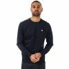 Men's Weekend Offender Dustin Check Crew Sweatshirt in Navy - Blue -Goodwin Smith wossw513n navy