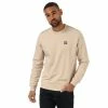 Men's Weekend Offender Dustin Check Crew Sweatshirt in Sand - Cream -Goodwin Smith wossw513s sand